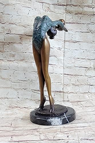 Limited Edition Floor Kid Bronze Sculpture on Marble Base