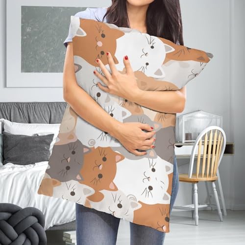 Orange Cats Pillowcase with Zipper Breathable Cooling Throw Cover