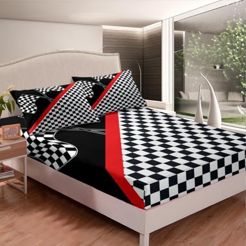 Homewish Racing Car Sheet Set with Pillowcases