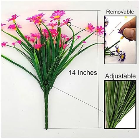 Outdoor Artificial Daisies White UV Resistant Garden Decor