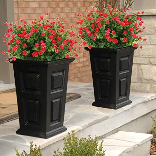 RECUTMS 12 Bundles Artificial Eucalyptus Flowers Red