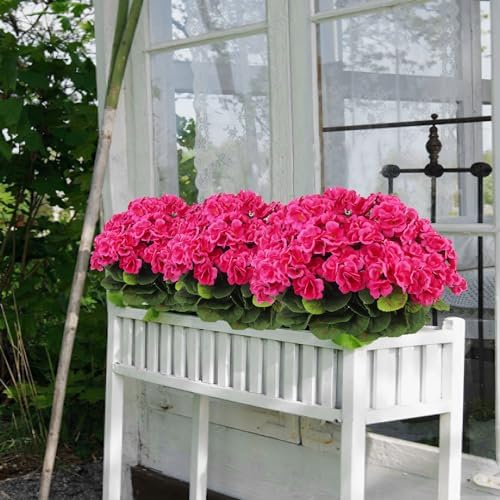 8 Pcs Artificial Geraniums Silk Flowers for Garden Decor