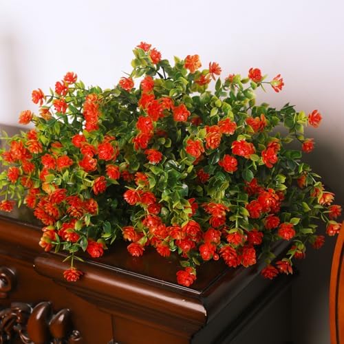 12PCS UV Resistant Artificial Flowers for Spring Home Decoration