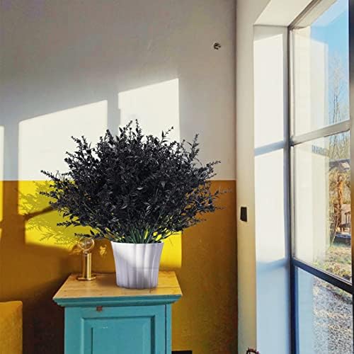 RECUTMS Artificial Lavender Flowers 20 Bundles Black Decor