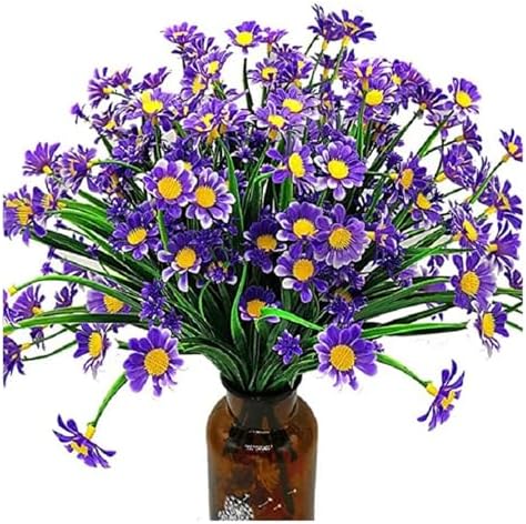 Outdoor Artificial Daisies White UV Resistant Garden Decor