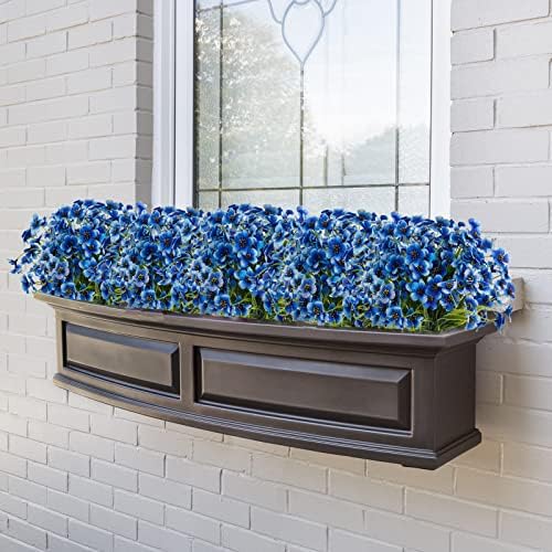 Artificial Outdoor Flowers 12 Bunches UV Resistant Blue