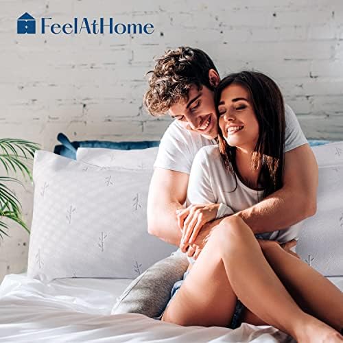 FeelAtHome Bamboo Cooling Pillow Covers - 20x36 Inches Pack of 4