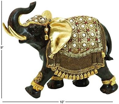 Deco 79 Polystone Elephant Decor Statue 10x4x9