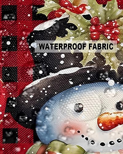Waterproof Pillow Protector 2 Pack - Snowman Snowflake Plaid Christmas 12x20