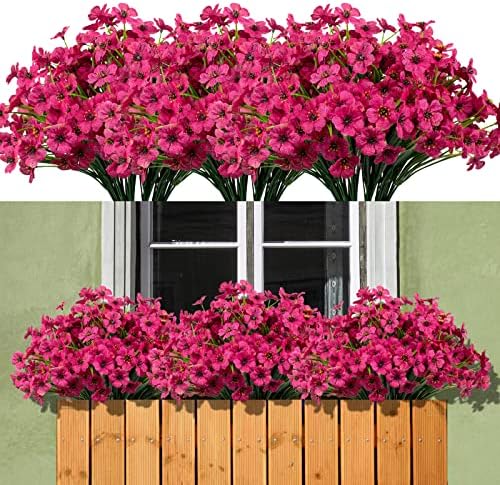 15 Bundles UV Resistant Artificial Fuchsia Flowers