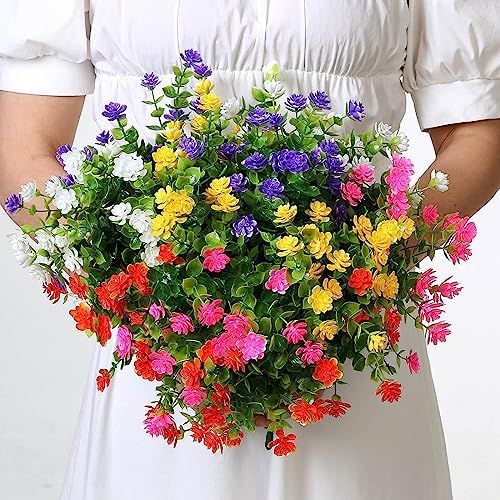 10Pcs Artificial Flowers Bundle for Home Office Decor Wedding