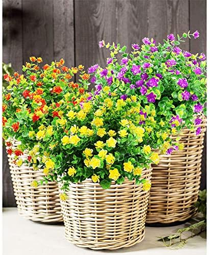 YOSICHY Artificial Flowers Outdoor Decor 6 Bundles