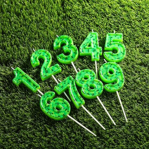 PHD CAKE 276 Inch Pixel 8 Birthday Candles Green