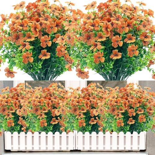 NOV FIRE Artificial Flowers Orange Red 20 Bundles