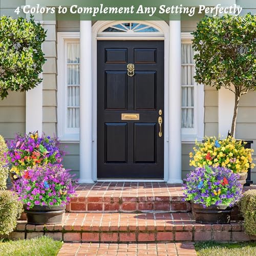 Yastouay 18-Bundle Artificial Flowers for Outdoor Decor