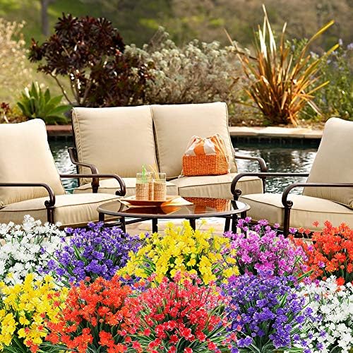 TEMCHY Artificial Daffodils Flowers 8 Bundles Red