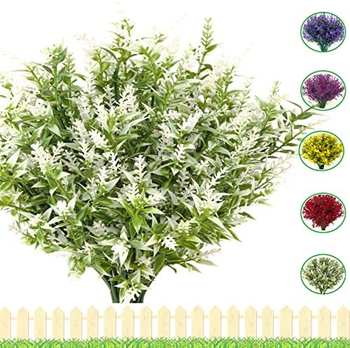 HDZWBNFY Artificial Flowers 12 Bunches UV Resistant Decor