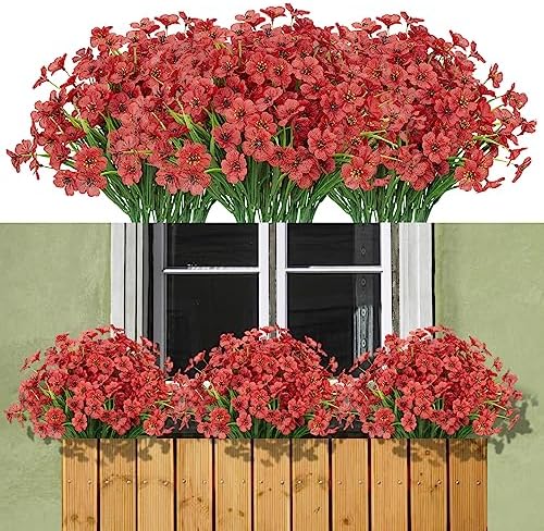 15 Bundles Artificial Flowers for Outdoor Decor