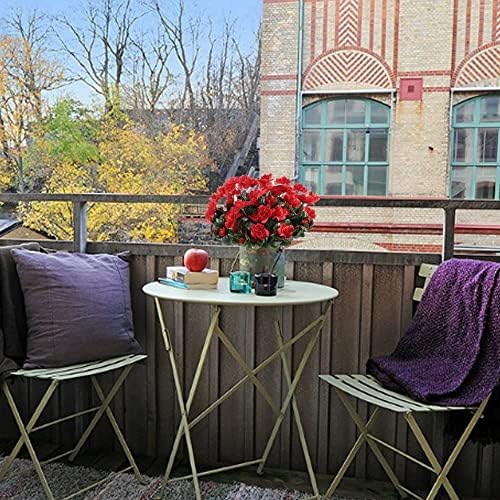 GTIDEA 8pcs Artificial Silk Geraniums for Outdoor Decor
