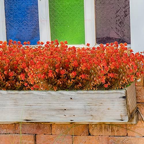URSTOUD 24PCS Artificial Eucalyptus Plants Fall Orange 1