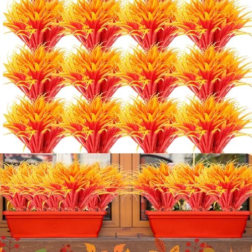 Giegxin 24 Bundle Artificial Fall Plants UV Resistant Decor