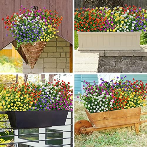 Dremisland 10 Bundles UV Resistant Artificial Flowers
