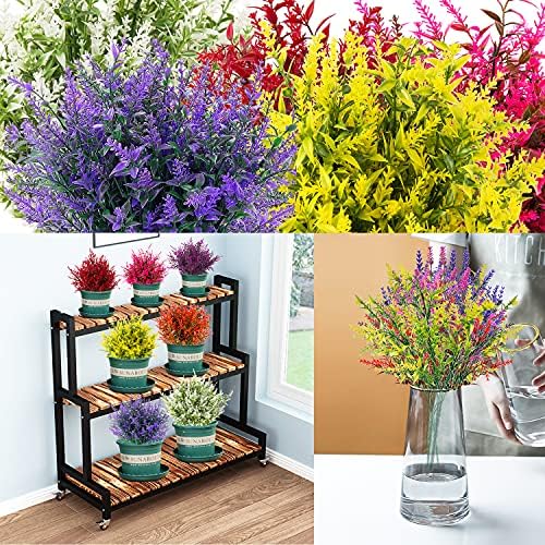 HDZWBNFY Artificial Flowers 12 Bunches UV Resistant Decor