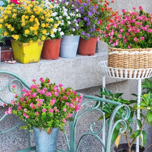 24PCS Artificial Eucalyptus Plants in Pink