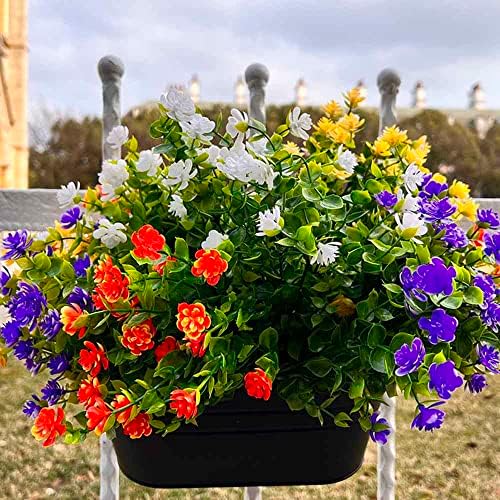 12 Pcs Artificial Flowers UV Resistant for Outdoor Wedding Bouquets