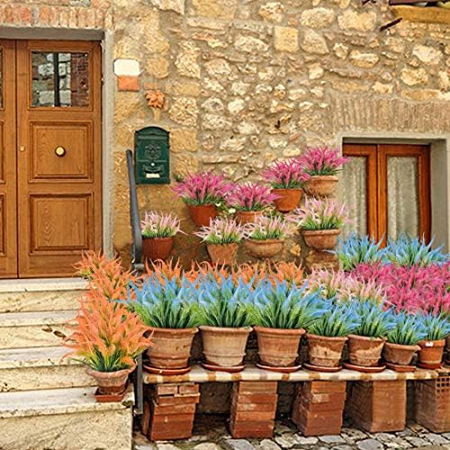 BOUGUI Artificial Flowers 6 Bundles UV Resistant Faux Greenery Decor