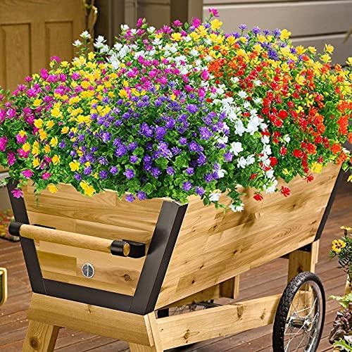 Satefello 10 Bundles Artificial Flowers for Outdoor Decor