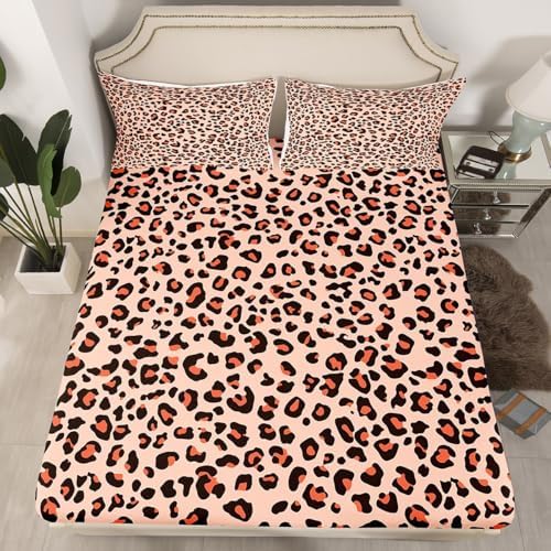 Castle Fairy Leopard Print Twin Fitted Sheet Set 1