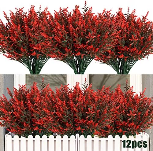 UV Resistant Artificial Lavender Plants 12 Bundles 1