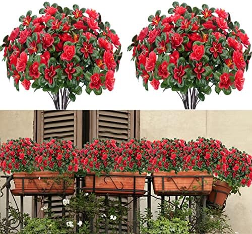 GTIDEA 8pcs Artificial Silk Geraniums for Outdoor Decor