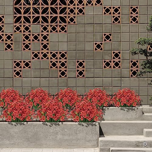 15 Bundles Artificial Flowers for Outdoor Decor