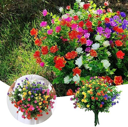 10Pcs Artificial Flowers Bundle for Home Office Decor Wedding