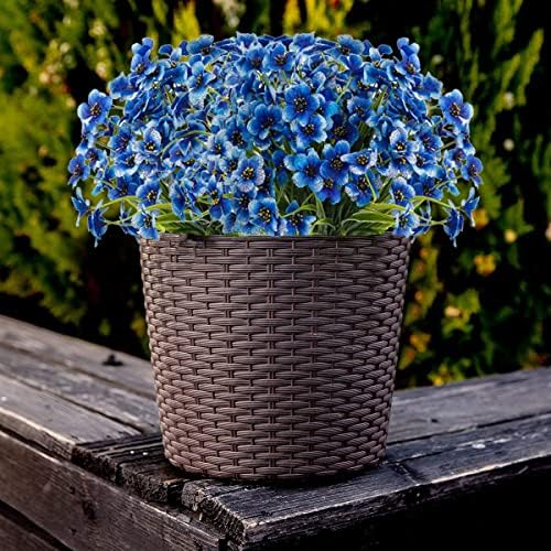Artificial Outdoor Flowers 12 Bunches UV Resistant Blue