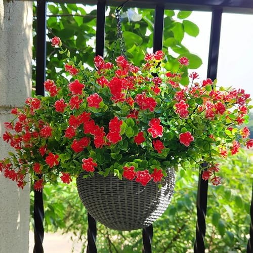 12 Bundles Artificial Flowers for Outdoor Use