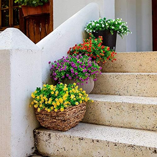 DRT DERUITAI Artificial Flowers Outdoor - 20 Bundles UV Resistant
