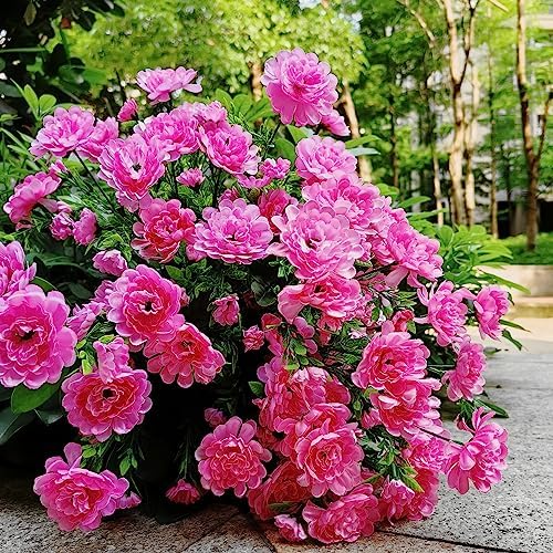 Raxcelivia Artificial Gerbera Daisy Bushes Pink 4 Pack