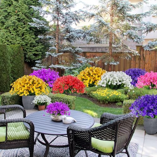 JEMONG Artificial White Daffodil Flowers 16 Bundles
