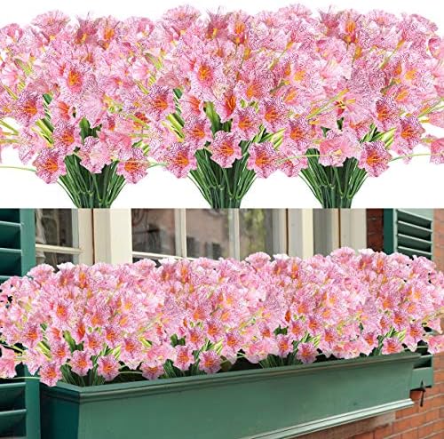 ZEOSTARO Artificial Flowers 12 Bundles Pink