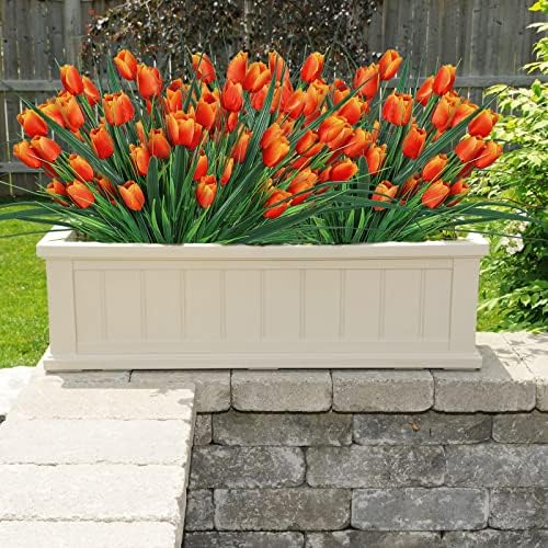 ASTNIC 8 Bundles Artificial Tulips for Outdoor Decor