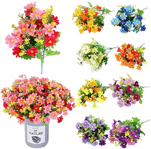 Scceatti Artificial Daisy Faux Flowers for Outdoor Decor
