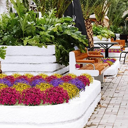 15 Bundles Deep Red Artificial Flowers for Home Decor