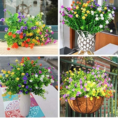 12 Pcs Artificial Flowers UV Resistant for Outdoor Wedding Bouquets