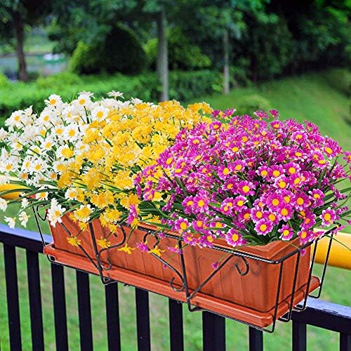 TEMCHY 8 Bundles Artificial Fushia Daisies for Decor
