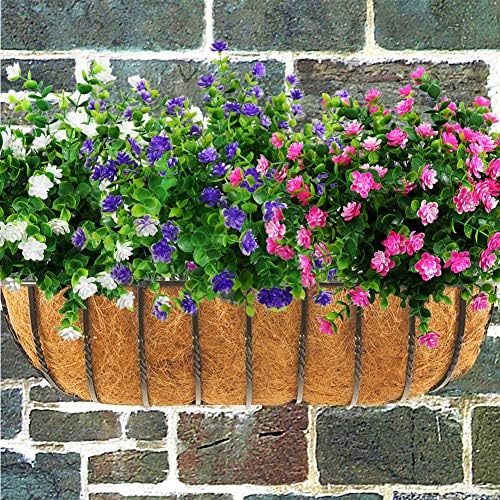 YOSICHY Artificial Flowers 6 Bundles Pink UV Resistant