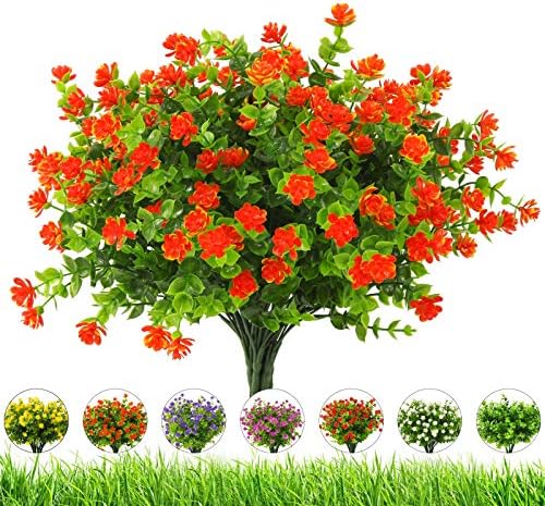 DRT DERUITAI Artificial Flowers Outdoor - 20 Bundles UV Resistant