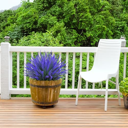 LikSoor 8 Bundles Artificial Lavender Flowers UV Resistant